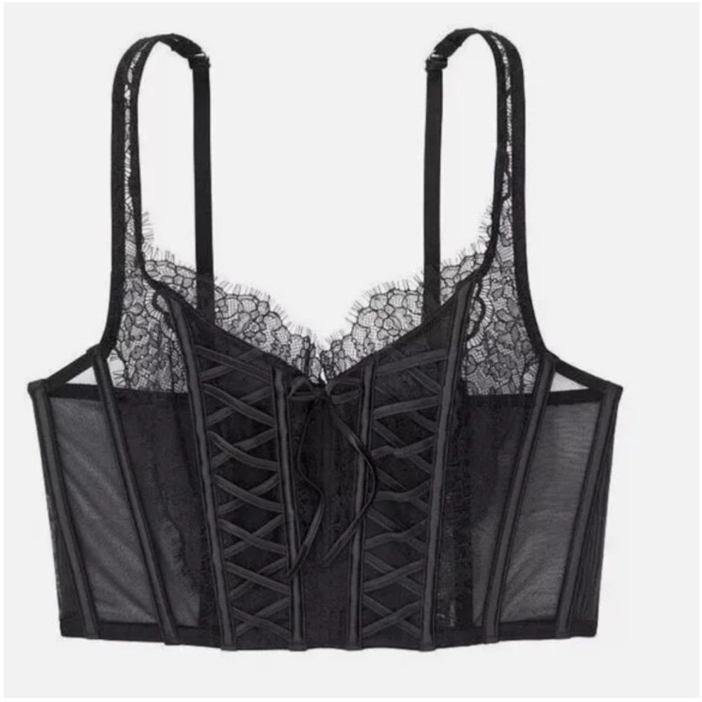 Victoria’s Secret Dream Angels Black Lace Corset Bustier Bra